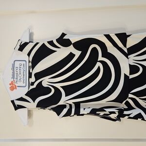 Vintage Ann Taylor Black and Cream Swirl Top